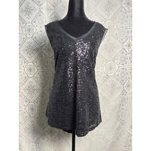 Cupio Woman Sequined Tank Top Cap Sleeve Size1X Romanticcore Glam